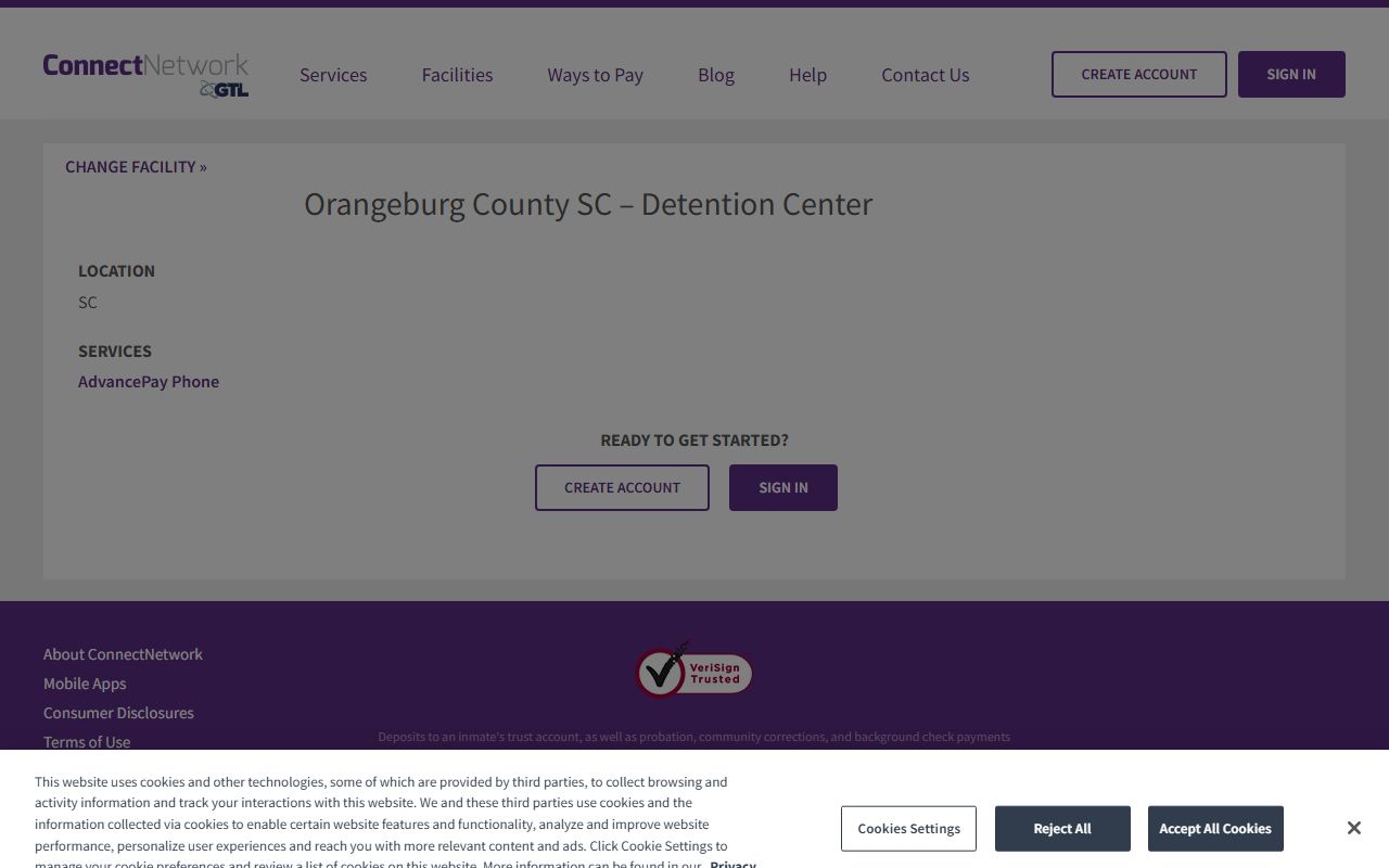 Orangeburg-Calhoun Regional Detention Center phone service source for inmate calls