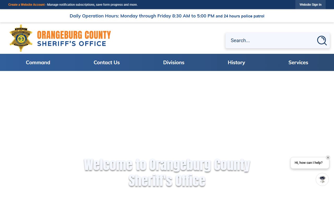 Orangeburg-Calhoun Regional Detention Center sheriff source for Orangeburg County jail records